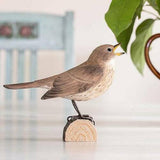 Wildlife Garden Decobird Carved Wooden Figure of a Thrush Nightingale