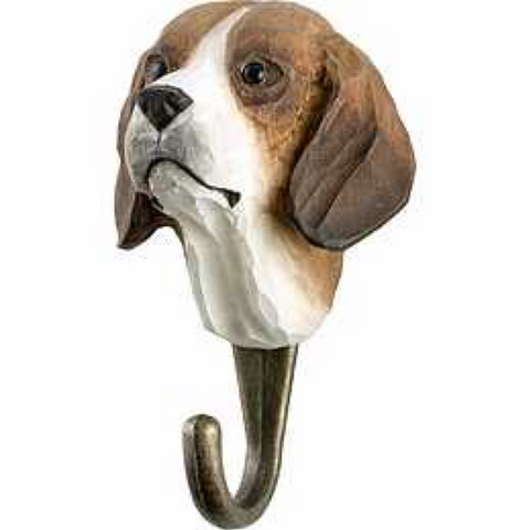 Wildlife Garden Hand Carved Wooden Dog Hook