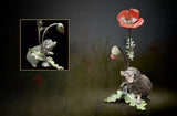 Richard Cooper Studio Bronze Hedgehog With Poppy By Keith Sherwin