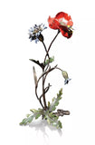 Richard Cooper Studio Bronze Poppy with Cornflower and Bee by Keith Sherwin