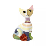 Rosina Wachtmeister Cat Figurine Carla with her red Rose