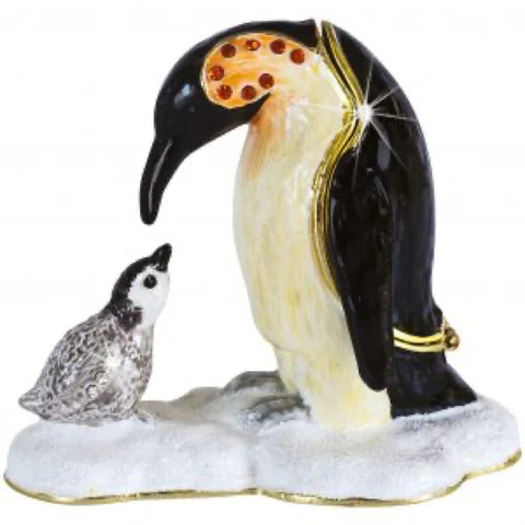 Emperor Penguin and Chick Trinket Box By Craycombe