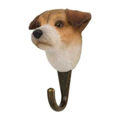 Hand Carved Wooden Jack Russell With Hook By Wildlife Garden