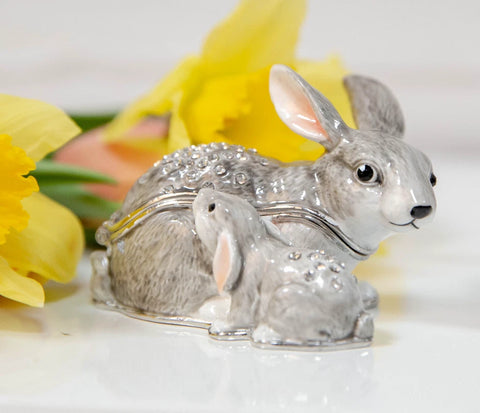 Rabbit And Baby Trinket Box From Juliana Treasured Trinkets
