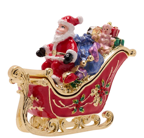Santa On Sleigh Trinket Box From Juliana Treasured Trinkets