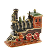 Train Engine Red Black And Green Trinket Box From Juliana Treasured Trinkets