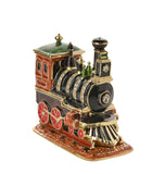 Train Engine Red Black And Green Trinket Box From Juliana Treasured Trinkets