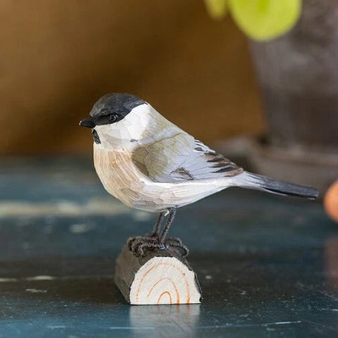 Carved Wooden Marsh Tit By Wildlife Garden