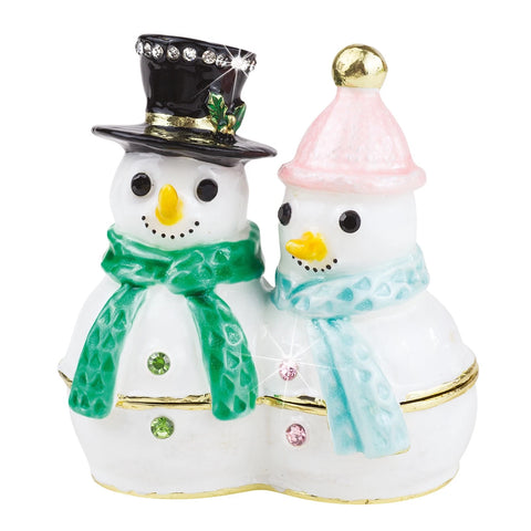 Mr and Mrs Snowman Trinket Box By Craycombe