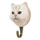 Hand Carved Wooden Persian Cat With Hook By Wildlife Garden
