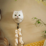 Hand Carved Wooden Persian Cat With Hook By Wildlife Garden