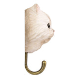 Hand Carved Wooden Persian Cat With Hook By Wildlife Garden