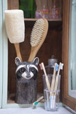 Racoon Utensil Pot By Quail Ceramics