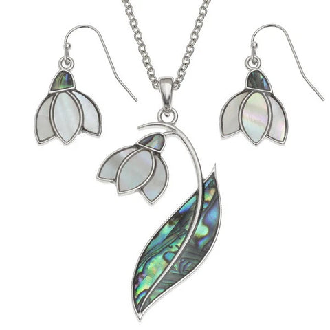 Snowdrop Necklace And Earrings By Tide Fashion Jewellery