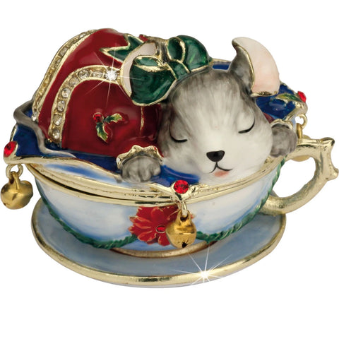 Mouse In Teacup Trinket Box By Craycombe