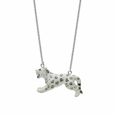 AND MARY Ceramic Jewellery Snow Leopard Necklace