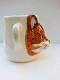 Babbacombe Pottery Drinking Mug with Calico Cat Face