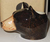 Quail Ceramics: Face Egg Cup: Brown/Black Bear