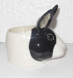 Quail Ceramics: Face Egg Cup: Dutch Rabbit - Black & White