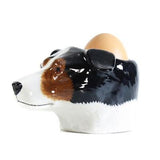 Quail Ceramics: Face Egg Cup: Jack Russell; Black White and Tan (Tri colour)