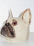 Quail Ceramics: Face Egg Cup: French Bull Dog - Fawn