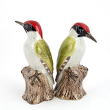 Quail Ceramics Green Woodpecker Salt And Pepper Pots