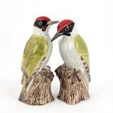 Quail Ceramics Green Woodpecker Salt And Pepper Pots