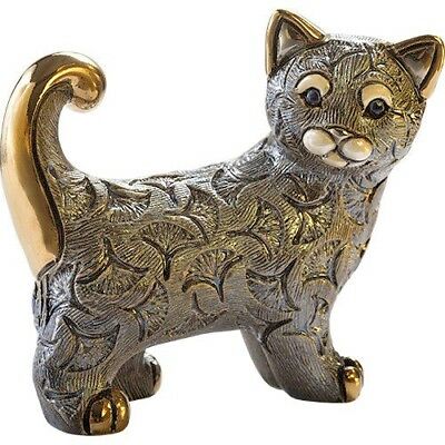 De Rosa Grey Abanico Cat Figurine