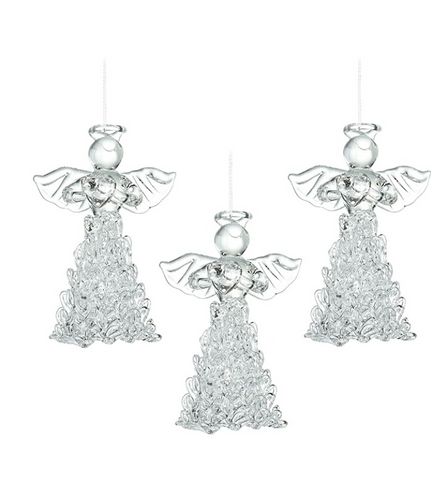Heaven Sends Hanging Ornaments Set of 3 Designed Glass Angels
