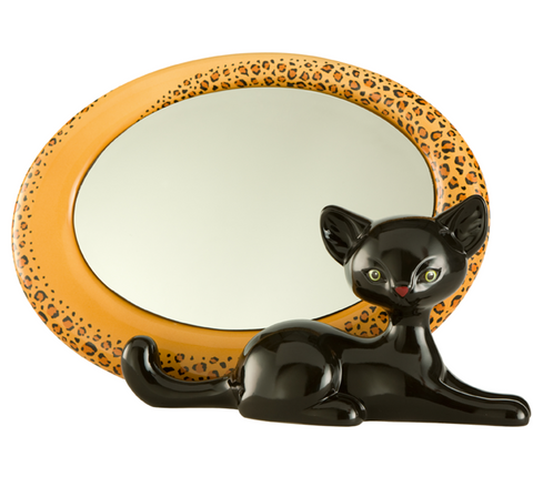 Kitty Delux by Goebel - Black Leopard Kitty Mirror