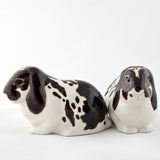 Quail Ceramics: Salt & Pepper Pots: Lop Eared Rabbit - Brown & White
