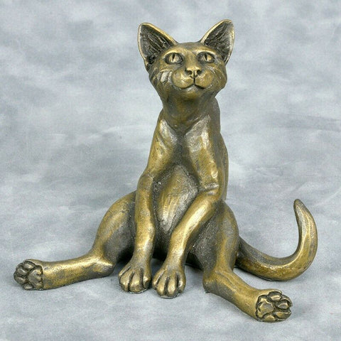 Oriele Bronze Cat Sat Down by Philip Turner Crafts