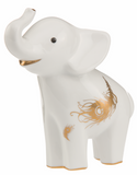 Goebel Porcelain White Elephant  With Gold Accents A Gift For Luck