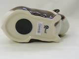 Quail Ceramics: Money Box: Guinea Pig. Long Hair Brown and White