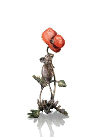 Richard Cooper Studio Bronze A Mouse On Poppy Ltd Edition