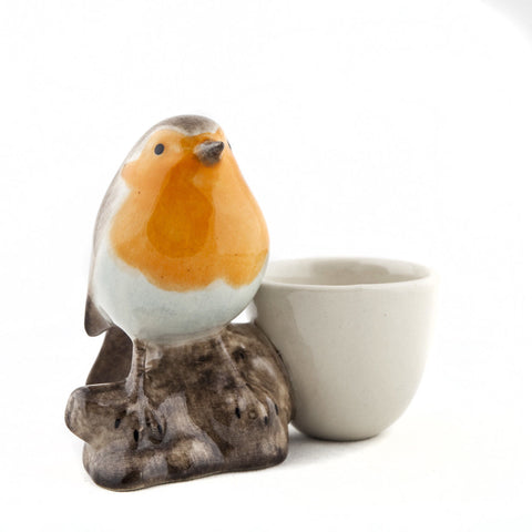 Quail Ceramics: Egg Cup With Robin