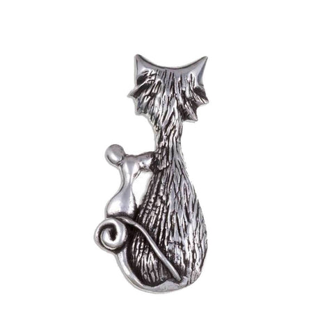 ST JUSTIN - Pewter Purrfect Friends Cat Mouse Brooch in Gift Box PB44