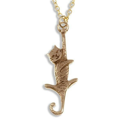 ST JUSTIN BRONZE DANGLING CAT NECKLACE