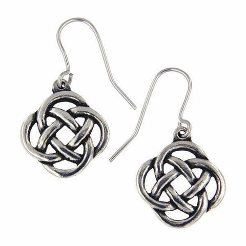 ST JUSTIN PEWTER Square Knot Drop earrings