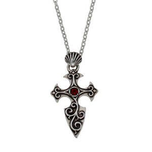 St Justin Pewter Pendant Santiago Cross And Shell