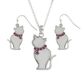 TIDE FASHION JEWELLERY - WHITE SHELL CAT - NECKLACE & EARRINGS