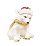 Polar Bear With Christmas Hat Trinket Box From Juliana Treasured Trinkets