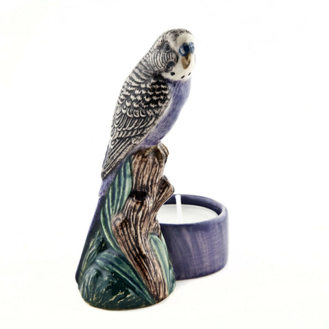 Quail Ceramics: T- Lite Holder: Violet Budgie