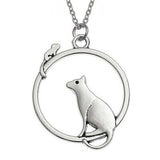 WISH FASHION JEWELLERY - Cat & Mouse in Circle Pendant