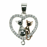 Zilver Designs Pendant Cats In Heart 925 Silver