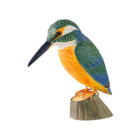 Wildlife Garden Decobird Carved Wooden Kingfisher