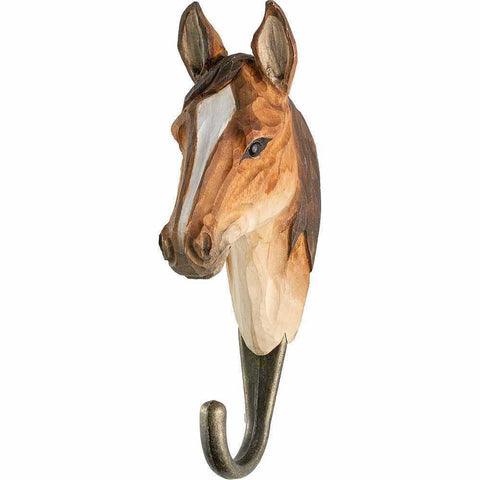 Wildlife Garden Hand Carved Wooden Arab Horse Hook