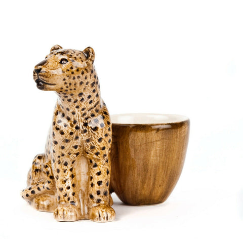 Quail Ceramics: Egg Cup with Leopard